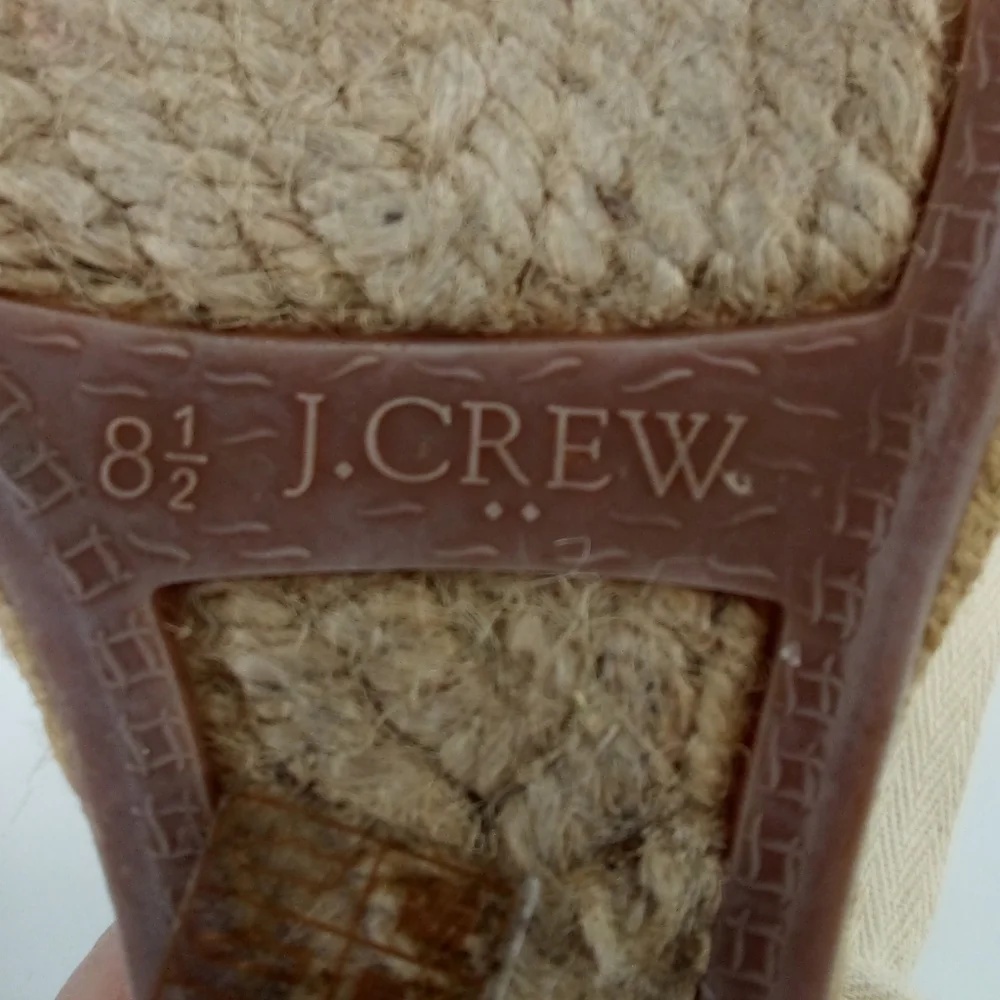 J.Crew Round Toe Espadrills Wedges Natural 8.5